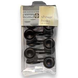 3/$30 Modern Home Target Bronze Brown Metal Disc Shower Hooks 12 Piece Set NEW